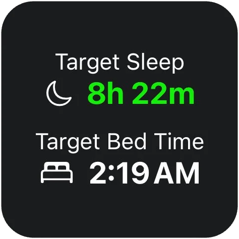 Target Sleep widget